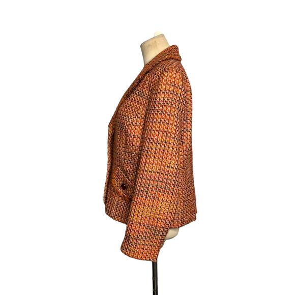 Requirements orange pink woven Fall Blazer size 14P - Picture 9 of 11